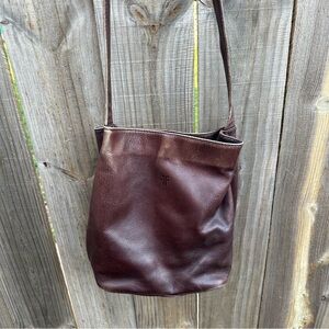 Vintage Frye Dark Brown Leather Messenger Bag